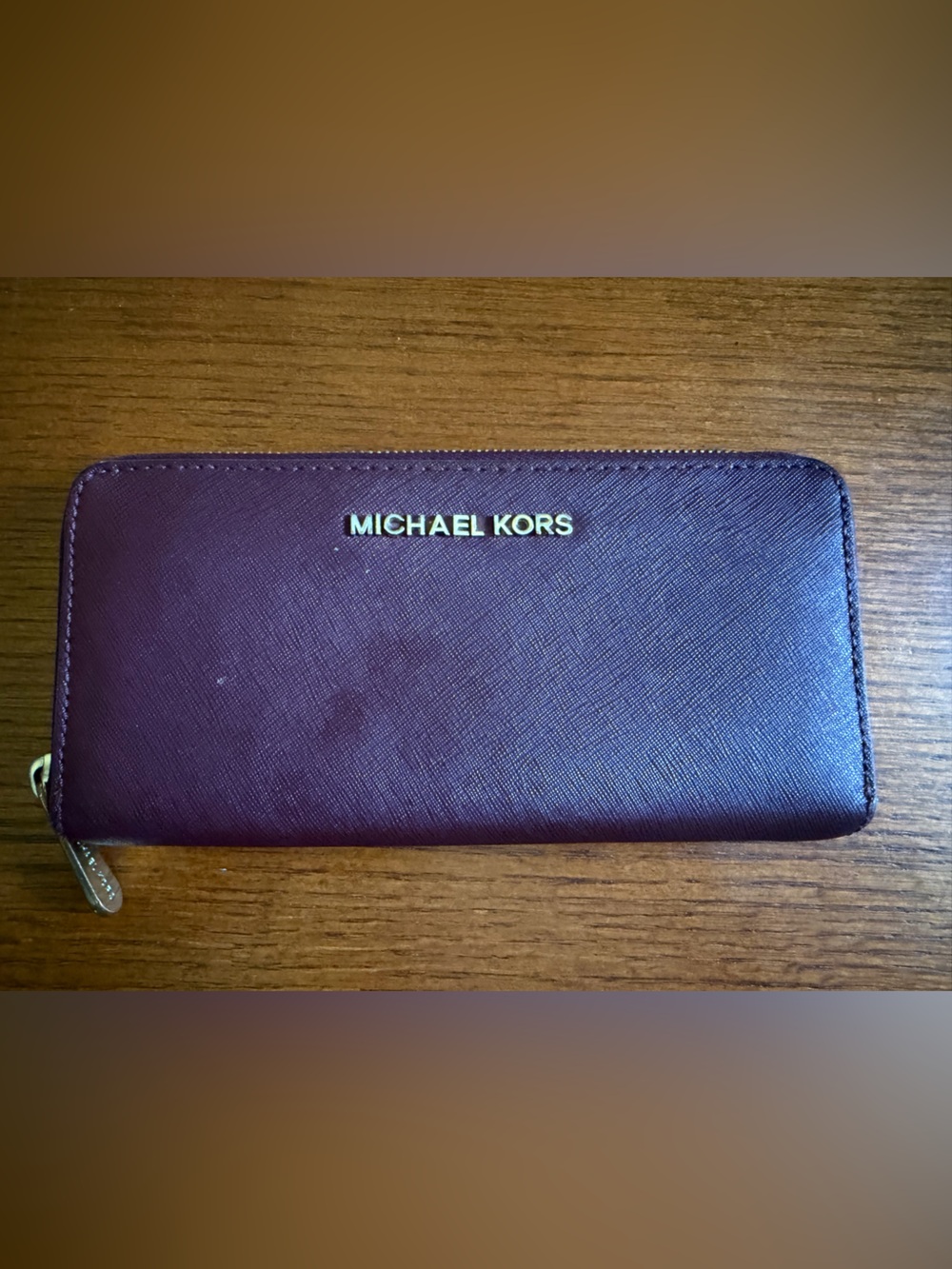 Michael Kors Wallet Jet Set Genuine Leather Zip Continental Wallet Red New
